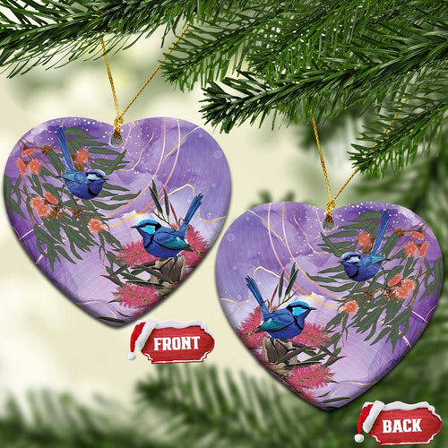 Australia Splendid Fairy Wren on Eucalyptus Ceramic Ornament Epilepsy Awareness - Aussie Hoodie
