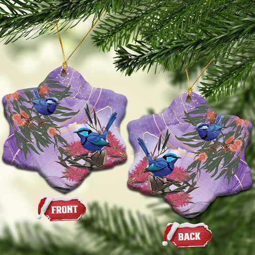 Australia Splendid Fairy Wren on Eucalyptus Ceramic Ornament Epilepsy Awareness - Aussie Hoodie