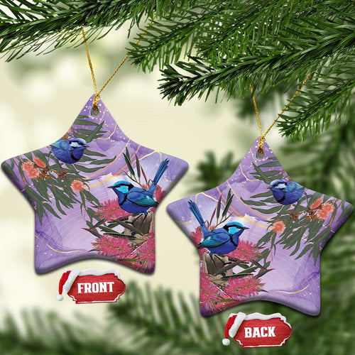 Australia Splendid Fairy Wren on Eucalyptus Ceramic Ornament Epilepsy Awareness - Aussie Hoodie