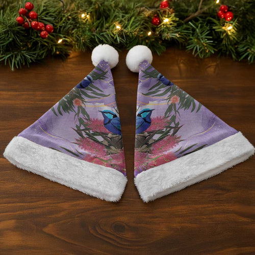 Australia Splendid Fairy Wren on Eucalyptus Christmas Santa Hat Epilepsy Awareness - Aussie Hoodie