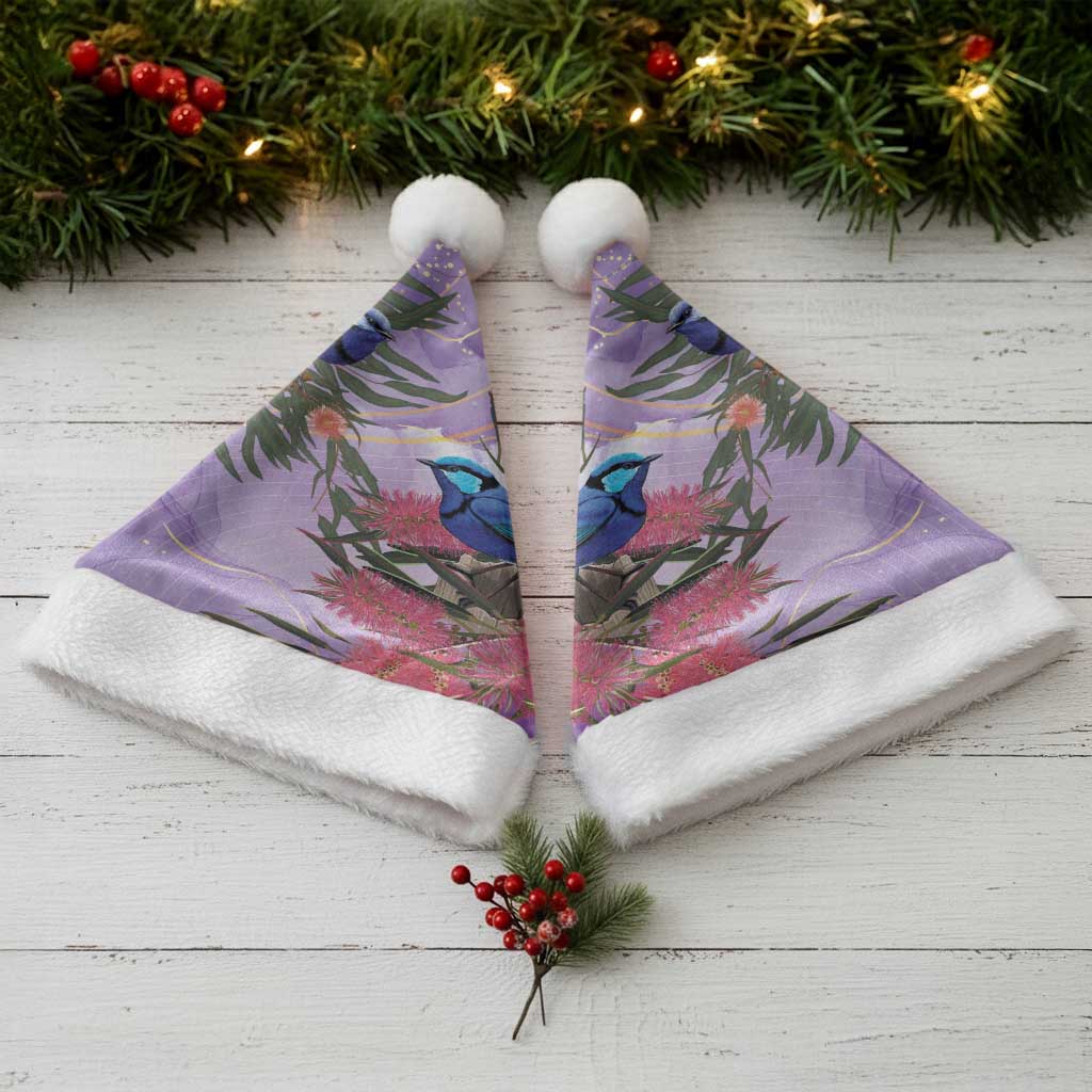 Australia Splendid Fairy Wren on Eucalyptus Christmas Santa Hat Epilepsy Awareness - Aussie Hoodie