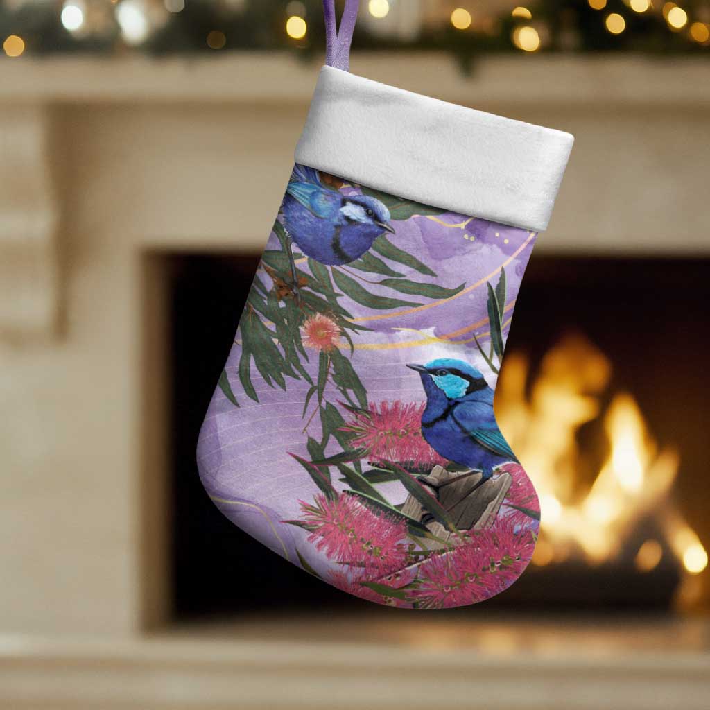 Australia Splendid Fairy Wren on Eucalyptus Christmas Stocking Epilepsy Awareness - Aussie Hoodie