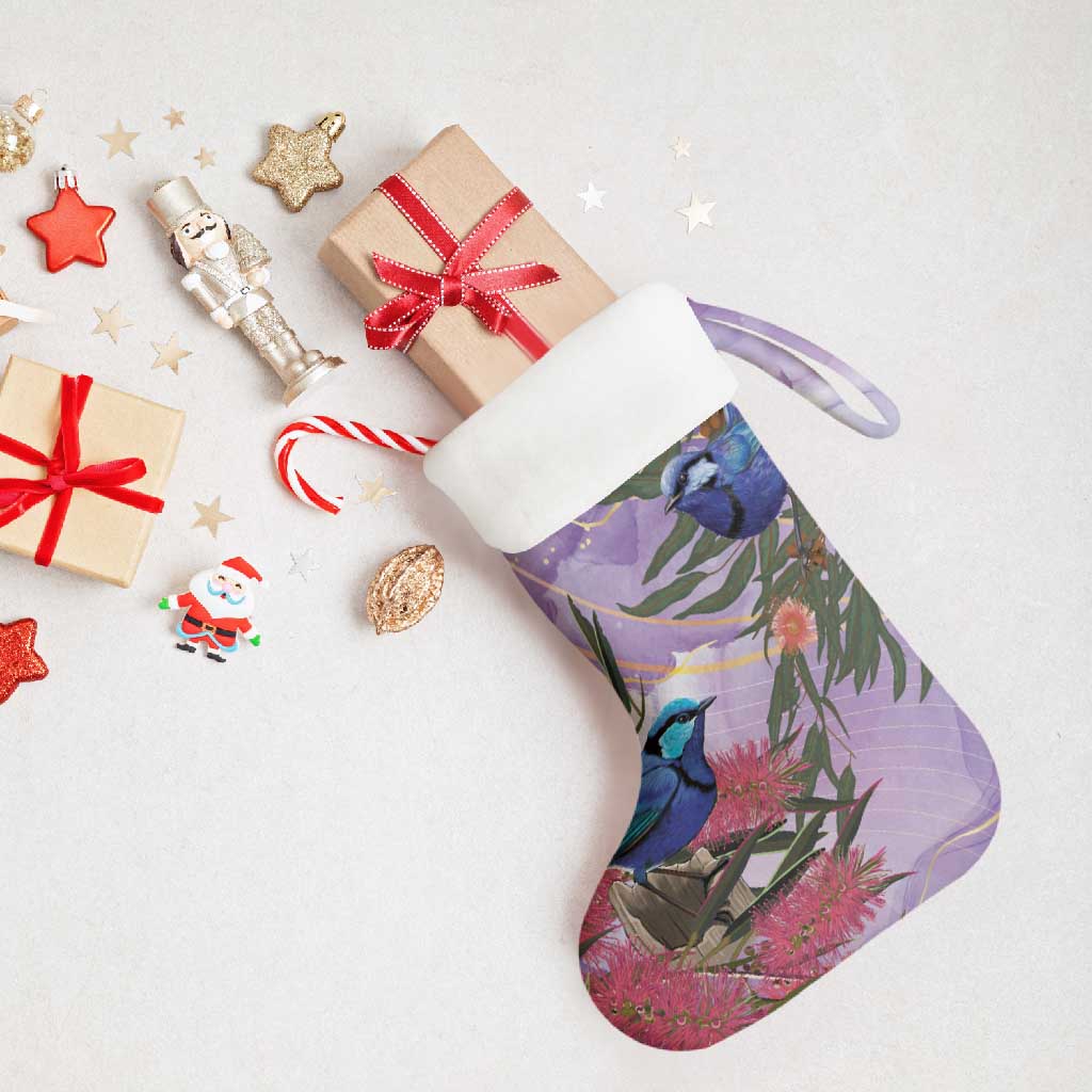 Australia Splendid Fairy Wren on Eucalyptus Christmas Stocking Epilepsy Awareness - Aussie Hoodie