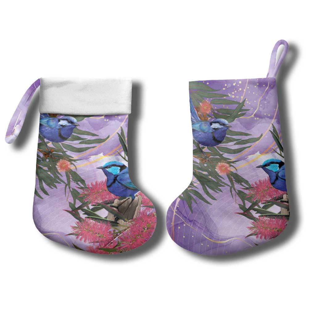 Australia Splendid Fairy Wren on Eucalyptus Christmas Stocking Epilepsy Awareness - Aussie Hoodie
