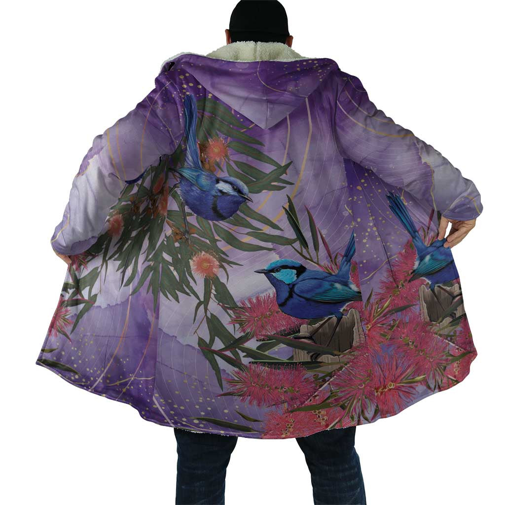 Australia Splendid Fairy Wren on Eucalyptus Cloak Epilepsy Awareness - Aussie Hoodie