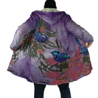 Australia Splendid Fairy Wren on Eucalyptus Cloak Epilepsy Awareness - Aussie Hoodie