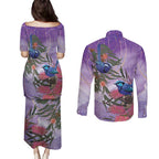 Australia Splendid Fairy Wren on Eucalyptus Couples Matching Puletasi and Long Sleeve Button Shirt Epilepsy Awareness - Aussie Hoodie
