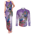 Australia Splendid Fairy Wren on Eucalyptus Couples Matching Tank Maxi Dress and Long Sleeve Button Shirt Epilepsy Awareness - Aussie Hoodie