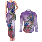 Australia Splendid Fairy Wren on Eucalyptus Couples Matching Tank Maxi Dress and Long Sleeve Button Shirt Epilepsy Awareness - Aussie Hoodie