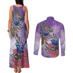 Australia Splendid Fairy Wren on Eucalyptus Couples Matching Tank Maxi Dress and Long Sleeve Button Shirt Epilepsy Awareness - Aussie Hoodie