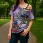 Australia Splendid Fairy Wren on Eucalyptus Cross Shoulder Shirt Epilepsy Awareness - Aussie Hoodie