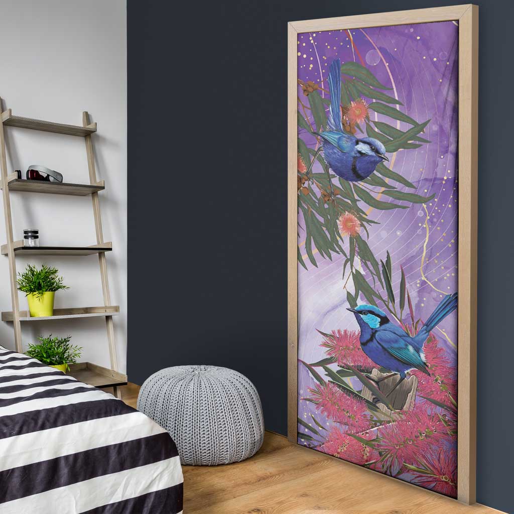 Australia Splendid Fairy Wren on Eucalyptus Door Cover Epilepsy Awareness - Aussie Hoodie