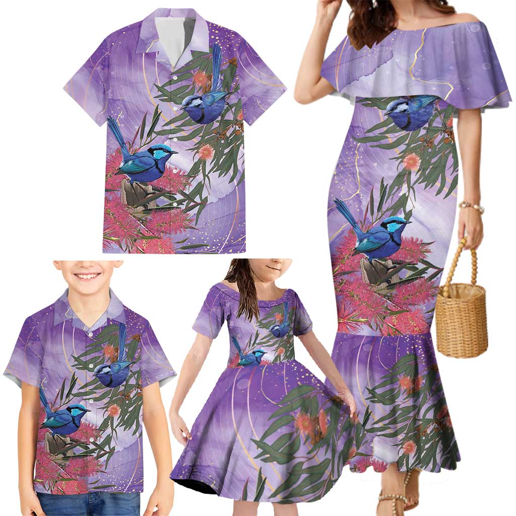 Australia Splendid Fairy Wren on Eucalyptus Family Matching Mermaid Dress and Hawaiian Shirt Epilepsy Awareness - Aussie Hoodie