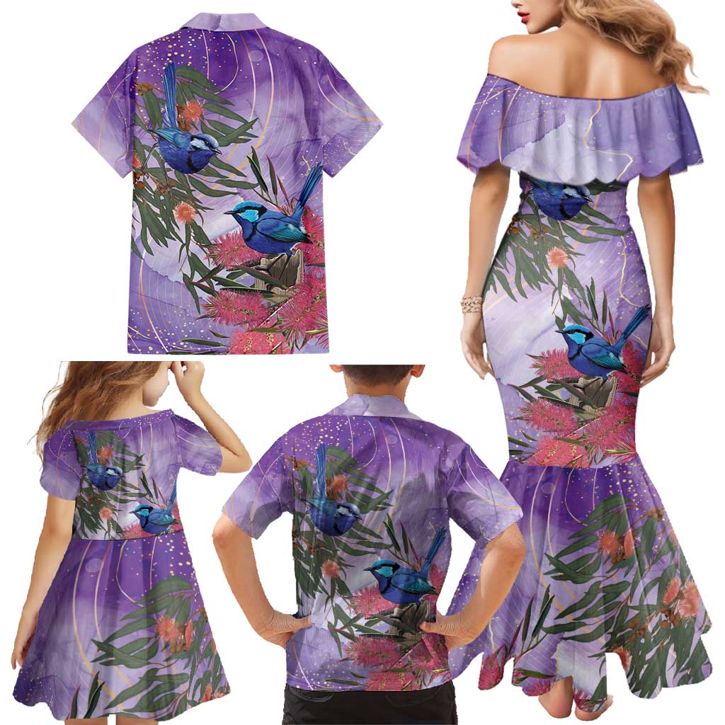 Australia Splendid Fairy Wren on Eucalyptus Family Matching Mermaid Dress and Hawaiian Shirt Epilepsy Awareness - Aussie Hoodie
