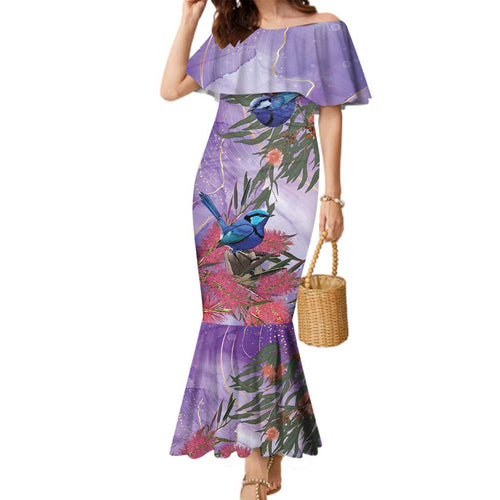 Australia Splendid Fairy Wren on Eucalyptus Family Matching Mermaid Dress and Hawaiian Shirt Epilepsy Awareness - Aussie Hoodie