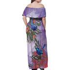Australia Splendid Fairy Wren on Eucalyptus Family Matching Off Shoulder Maxi Dress and Hawaiian Shirt Epilepsy Awareness - Aussie Hoodie