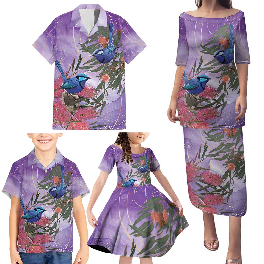 Australia Splendid Fairy Wren on Eucalyptus Family Matching Puletasi and Hawaiian Shirt Epilepsy Awareness - Aussie Hoodie