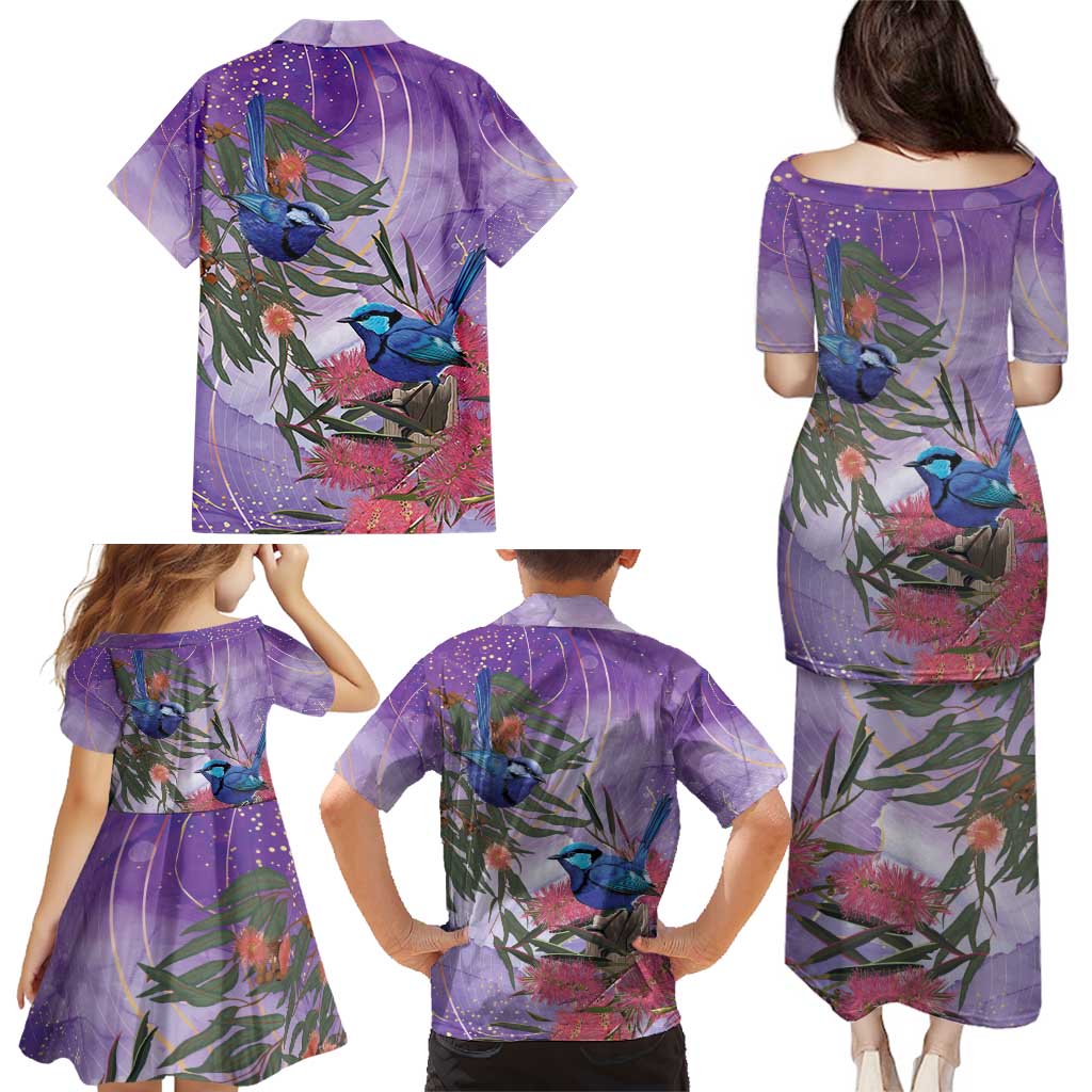 Australia Splendid Fairy Wren on Eucalyptus Family Matching Puletasi and Hawaiian Shirt Epilepsy Awareness - Aussie Hoodie
