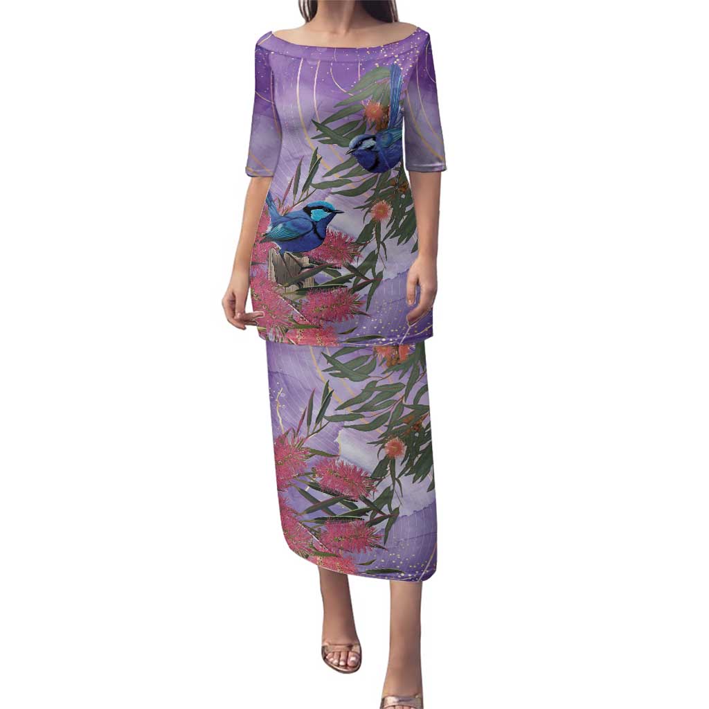 Australia Splendid Fairy Wren on Eucalyptus Family Matching Puletasi and Hawaiian Shirt Epilepsy Awareness - Aussie Hoodie