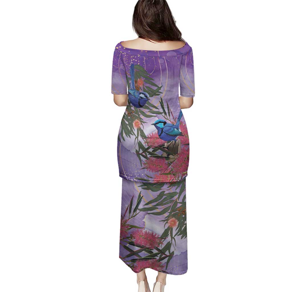 Australia Splendid Fairy Wren on Eucalyptus Family Matching Puletasi and Hawaiian Shirt Epilepsy Awareness - Aussie Hoodie