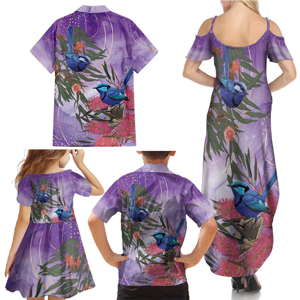 Australia Splendid Fairy Wren on Eucalyptus Family Matching Summer Maxi Dress and Hawaiian Shirt Epilepsy Awareness - Aussie Hoodie