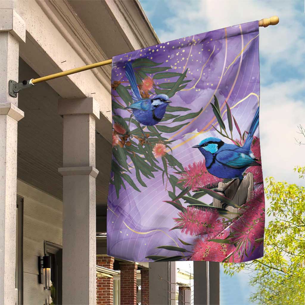 Australia Splendid Fairy Wren on Eucalyptus Garden Flag Epilepsy Awareness - Aussie Hoodie