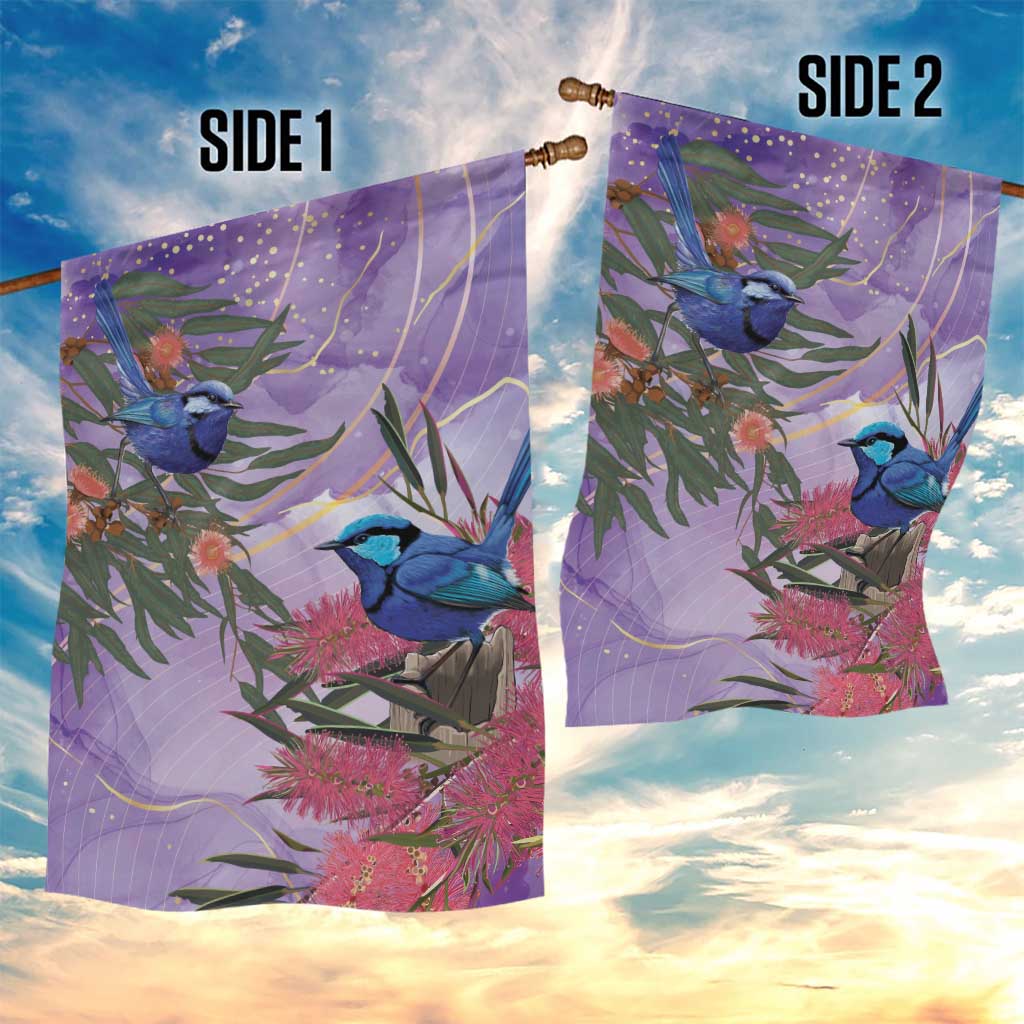 Australia Splendid Fairy Wren on Eucalyptus Garden Flag Epilepsy Awareness - Aussie Hoodie