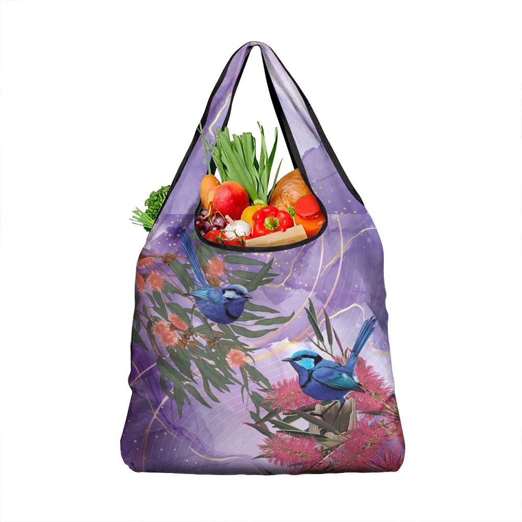 Australia Splendid Fairy Wren on Eucalyptus Grocery Bag Epilepsy Awareness - Aussie Hoodie