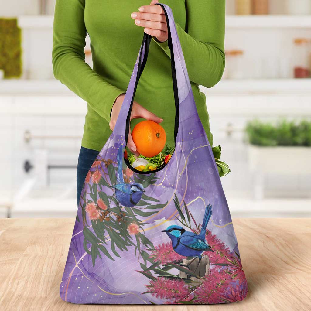 Australia Splendid Fairy Wren on Eucalyptus Grocery Bag Epilepsy Awareness - Aussie Hoodie