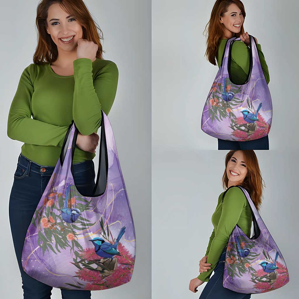 Australia Splendid Fairy Wren on Eucalyptus Grocery Bag Epilepsy Awareness - Aussie Hoodie
