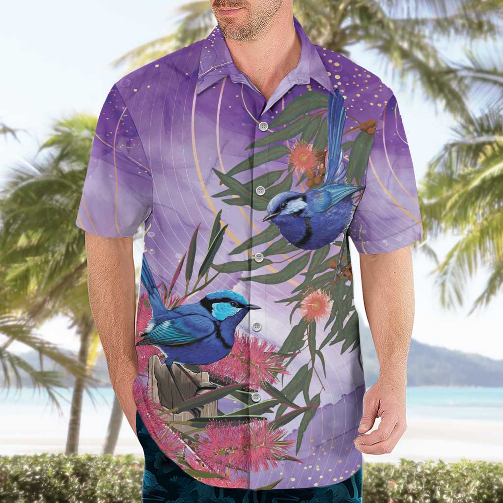 Australia Splendid Fairy Wren on Eucalyptus Hawaiian Shirt Epilepsy Awareness - Aussie Hoodie