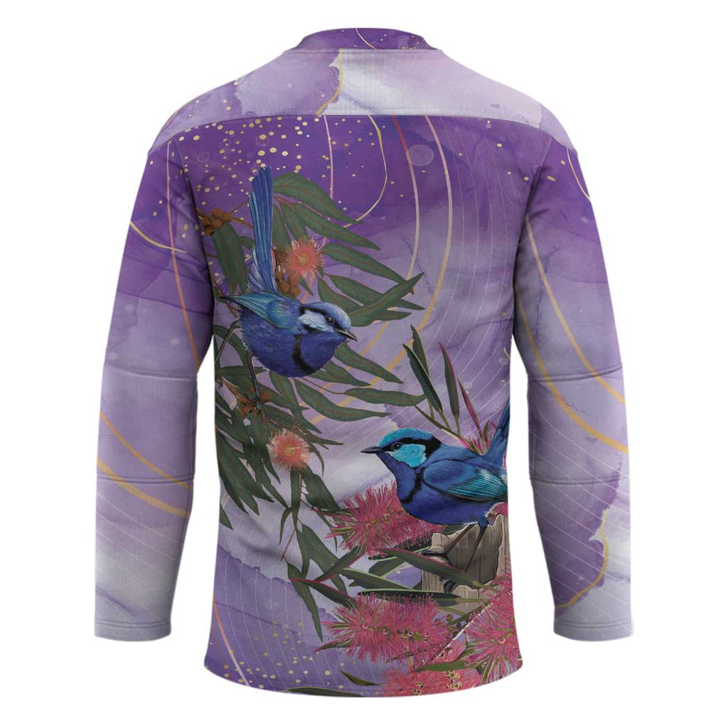 Australia Splendid Fairy Wren on Eucalyptus Hockey Jersey Epilepsy Awareness - Aussie Hoodie