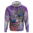 Australia Splendid Fairy Wren on Eucalyptus Hoodie Epilepsy Awareness - Aussie Hoodie