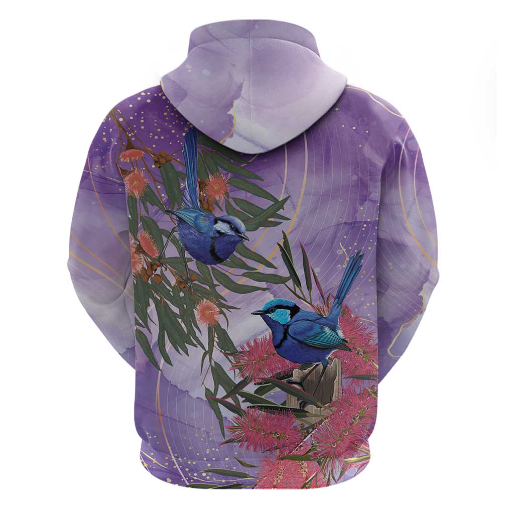 Australia Splendid Fairy Wren on Eucalyptus Hoodie Epilepsy Awareness - Aussie Hoodie