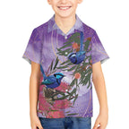 Australia Splendid Fairy Wren on Eucalyptus Kid Hawaiian Shirt Epilepsy Awareness - Aussie Hoodie