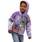 Australia Splendid Fairy Wren on Eucalyptus Kid Hoodie Epilepsy Awareness - Aussie Hoodie