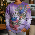 Australia Splendid Fairy Wren on Eucalyptus Kid Ugly Christmas Sweater Epilepsy Awareness - Aussie Hoodie
