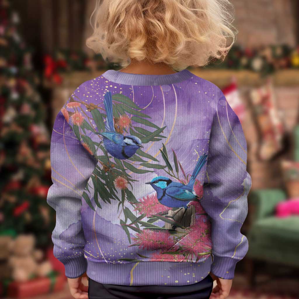 Australia Splendid Fairy Wren on Eucalyptus Kid Ugly Christmas Sweater Epilepsy Awareness - Aussie Hoodie