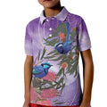 Australia Splendid Fairy Wren on Eucalyptus Kid Polo Shirt Epilepsy Awareness - Aussie Hoodie