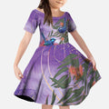 Australia Splendid Fairy Wren on Eucalyptus Kid Short Sleeve Dress Epilepsy Awareness - Aussie Hoodie