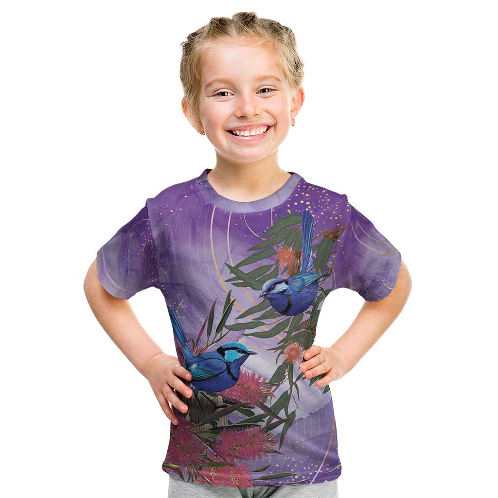 Australia Splendid Fairy Wren on Eucalyptus Kid T Shirt Epilepsy Awareness - Aussie Hoodie