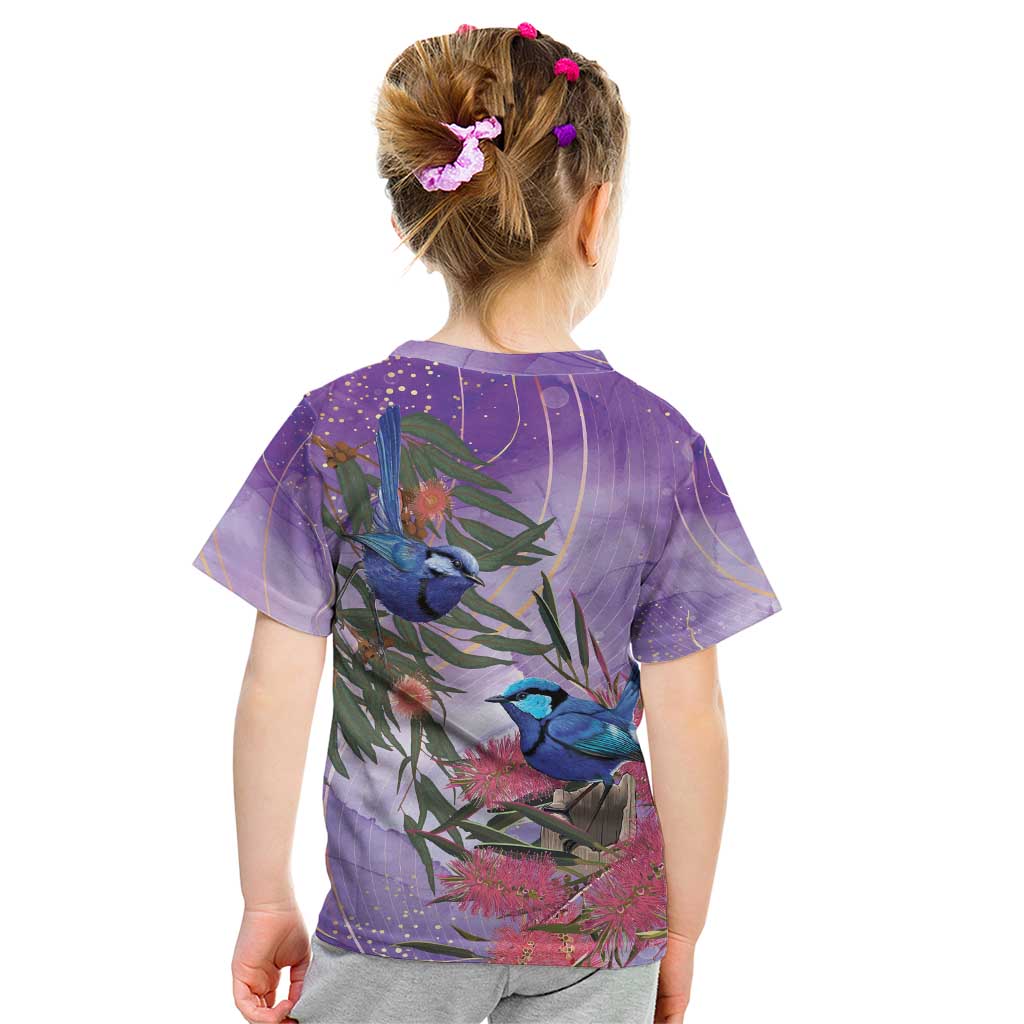 Australia Splendid Fairy Wren on Eucalyptus Kid T Shirt Epilepsy Awareness - Aussie Hoodie