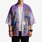 Australia Splendid Fairy Wren on Eucalyptus Kimono Epilepsy Awareness - Aussie Hoodie