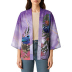Australia Splendid Fairy Wren on Eucalyptus Kimono Epilepsy Awareness - Aussie Hoodie