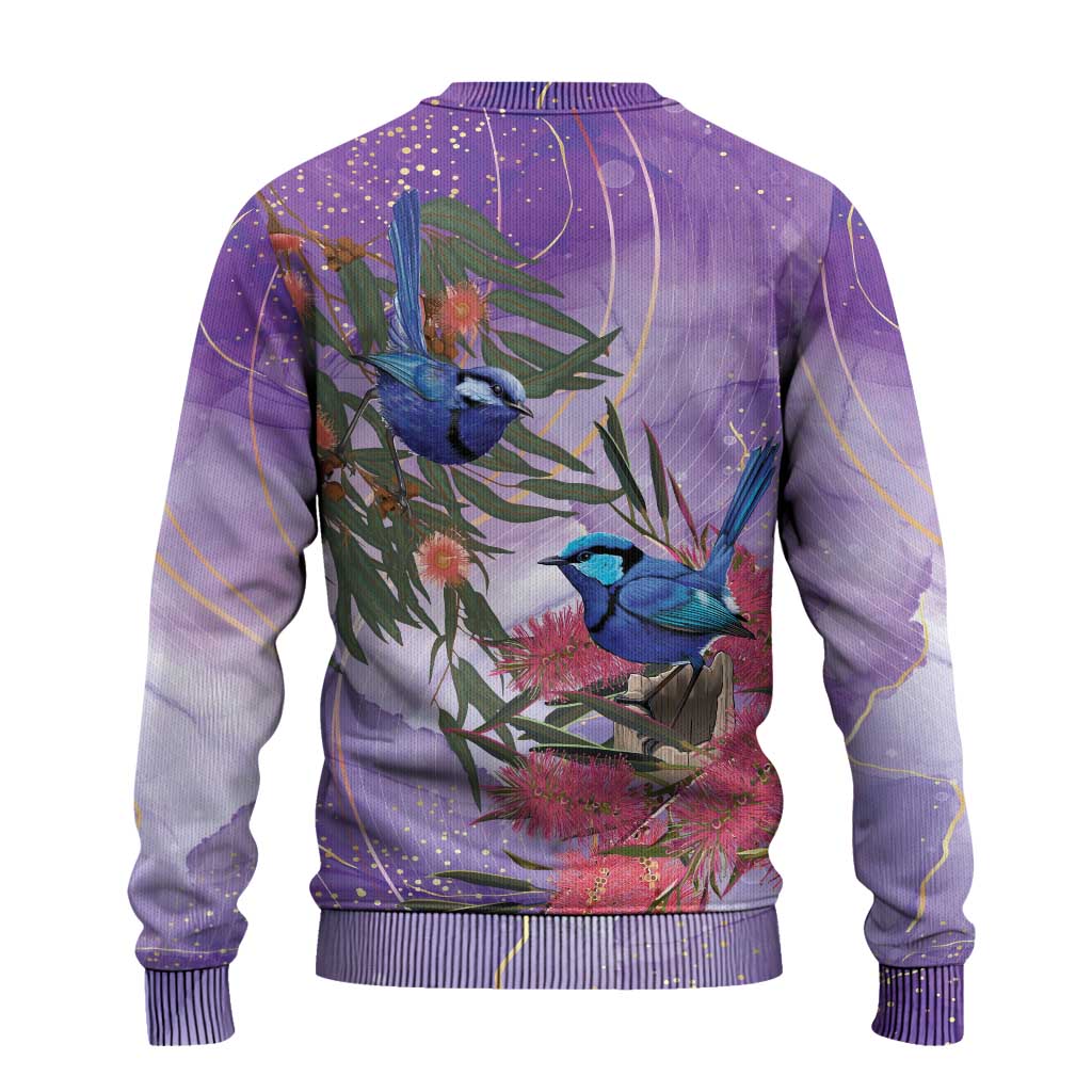 Australia Splendid Fairy Wren on Eucalyptus Ugly Christmas Sweater Epilepsy Awareness - Aussie Hoodie