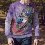 Australia Splendid Fairy Wren on Eucalyptus Ugly Christmas Sweater Epilepsy Awareness - Aussie Hoodie