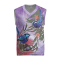 Australia Splendid Fairy Wren on Eucalyptus Christmas Knitted V-Neck Vest Epilepsy Awareness - Aussie Hoodie