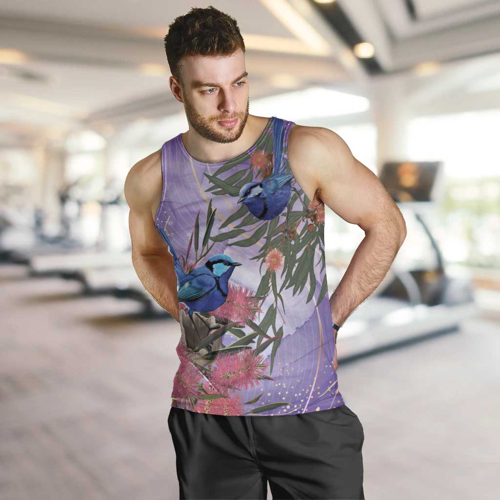 Australia Splendid Fairy Wren on Eucalyptus Men Tank Top Epilepsy Awareness - Aussie Hoodie