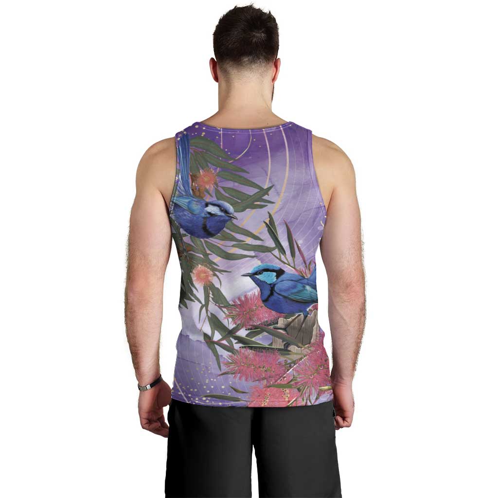Australia Splendid Fairy Wren on Eucalyptus Men Tank Top Epilepsy Awareness - Aussie Hoodie