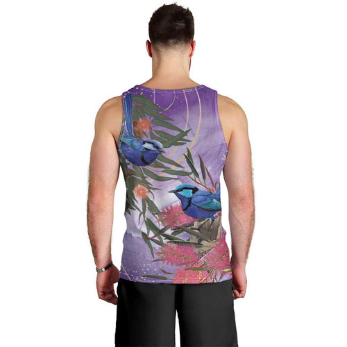 Australia Splendid Fairy Wren on Eucalyptus Men Tank Top Epilepsy Awareness - Aussie Hoodie